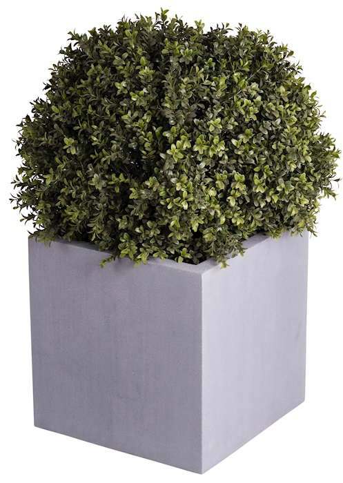 vierkante grijze plantenbak