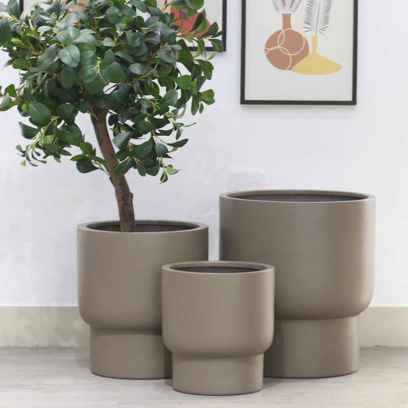 Roskilde bloempot taupe L - H60 cm