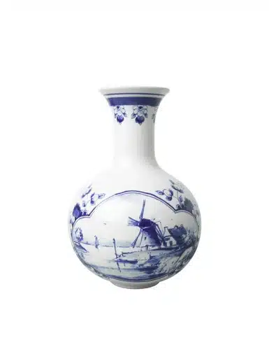 Vaasje molens Delftsblauw - H20 cm