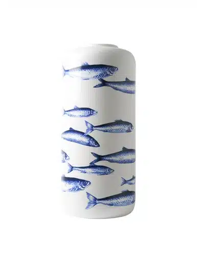 Cilinder vaas vissen Delftsblauw - H31 cm