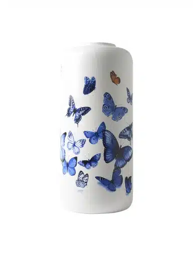 Cilinder vaas vlinders Delftsblauw - H31 cm