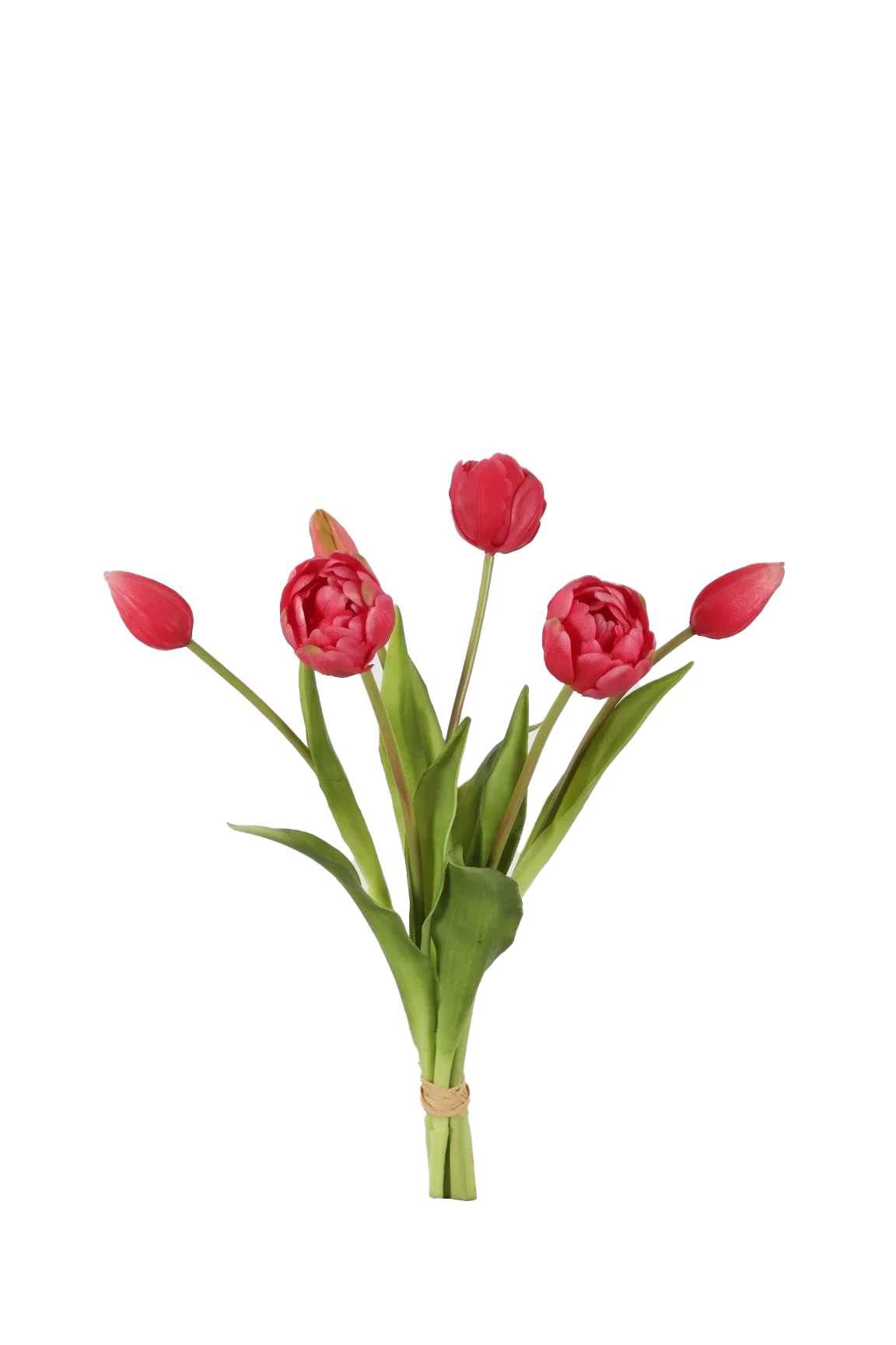 Bosje ronde donker roze tulpen - Real Touch - H40 cm