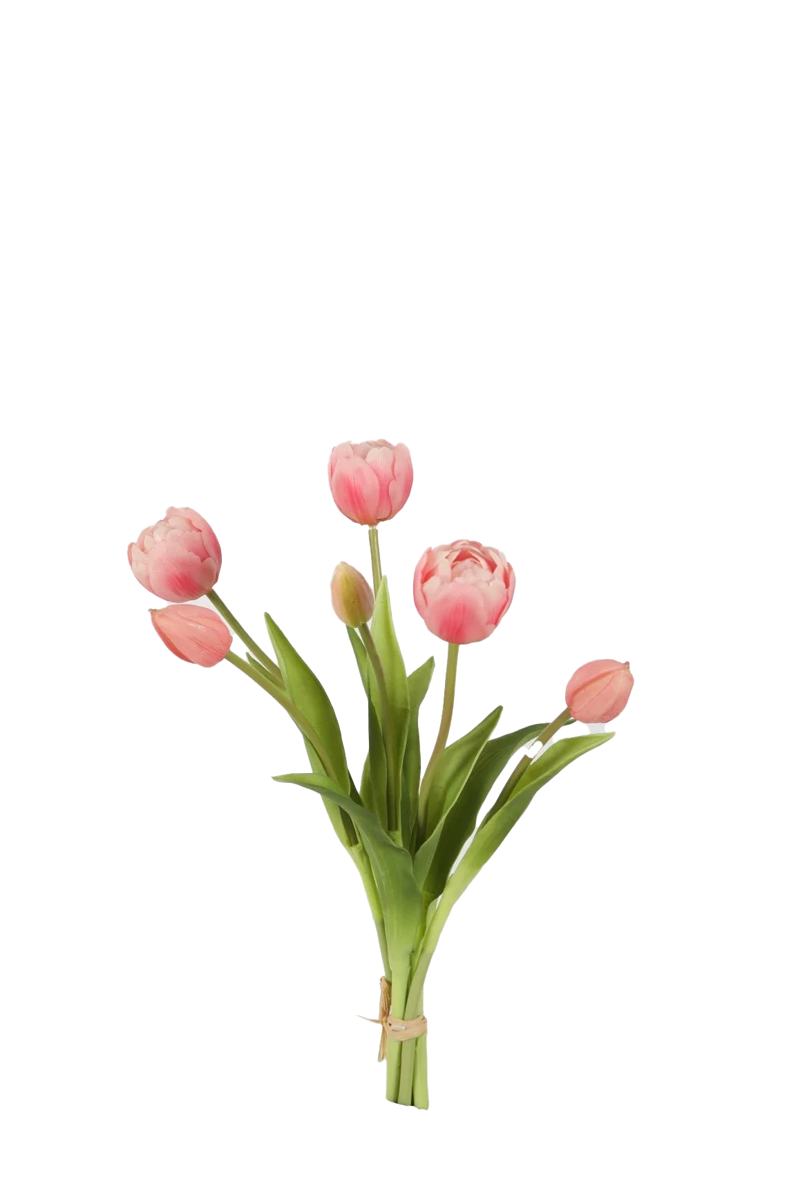 Bosje ronde licht roze tulpen - Real Touch - H40 cm