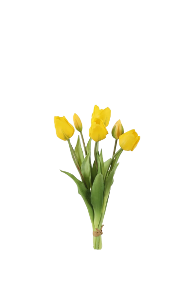 Bosje gele tulpen - Real Touch - H40 cm