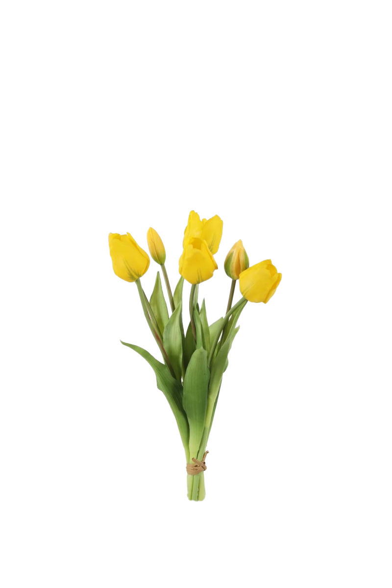 Bosje gele tulpen - Real Touch - H40 cm