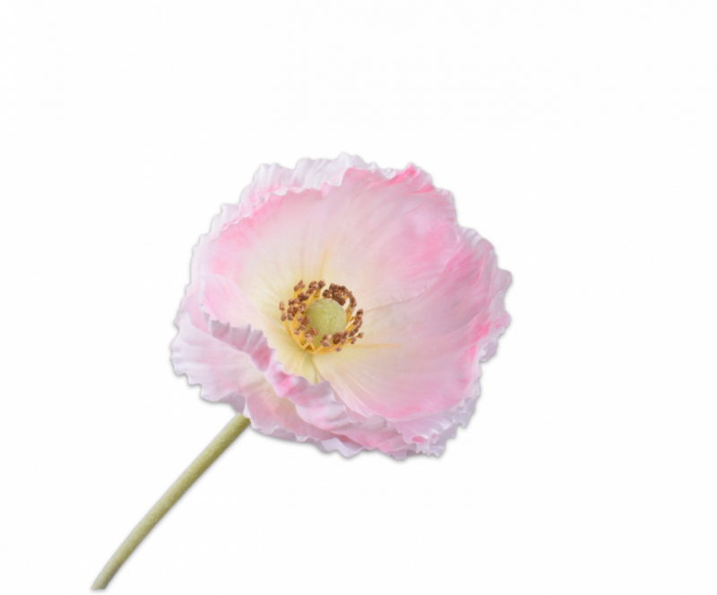 Klaproos steel roze- H73 cm