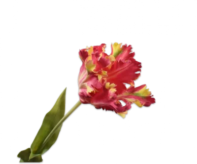 Rood gele tulp - Silk-ka Real Touch - H71 cm
