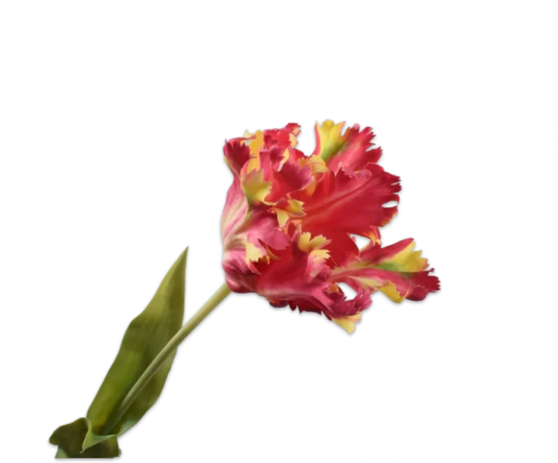 Rood gele tulp - Silk-ka Real Touch - H71 cm