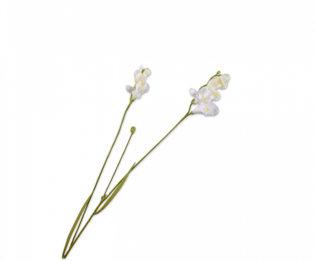 Freesia tak creme/wit Silk-ka Real Touch - H78 cm