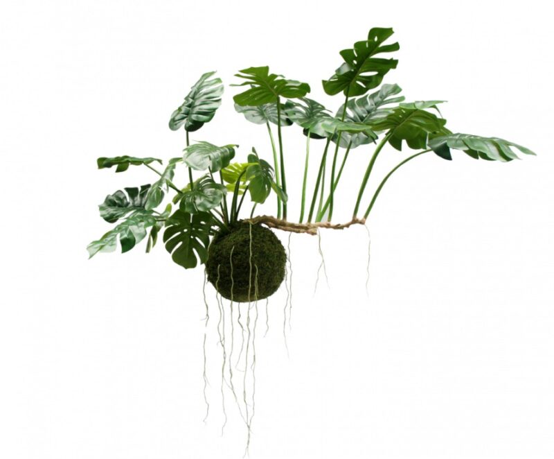 Monstera hang plant groen Silk-ka - H80 cm
