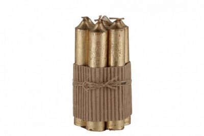 7 gouden kaarsjes gebundeld 12 cm