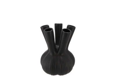 Knoflook vaas zwart - small - H17 cm