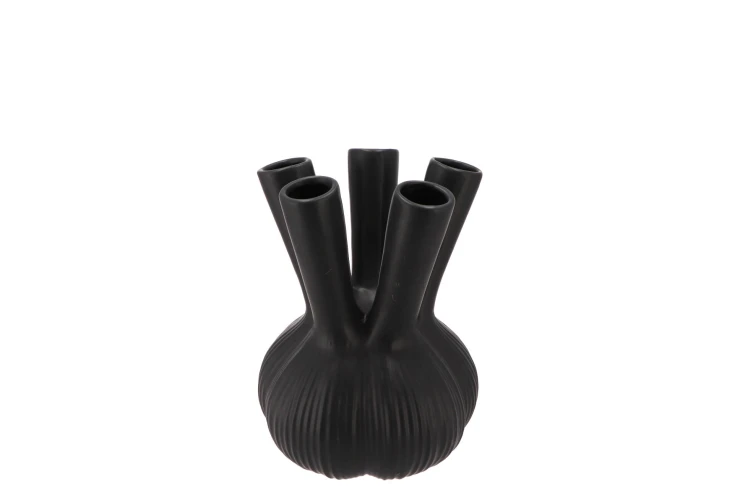 Knoflook vaas zwart - small - H17 cm