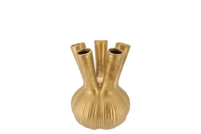 Knoflook vaas goud - small - H17 cm