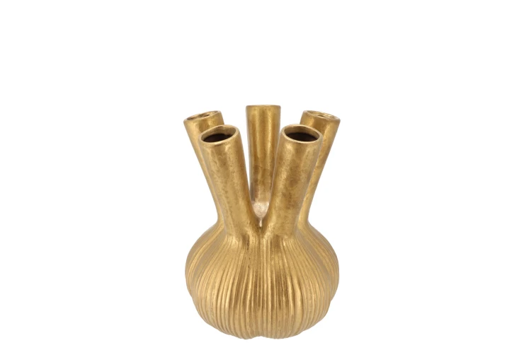 Knoflook vaas goud - small - H17 cm