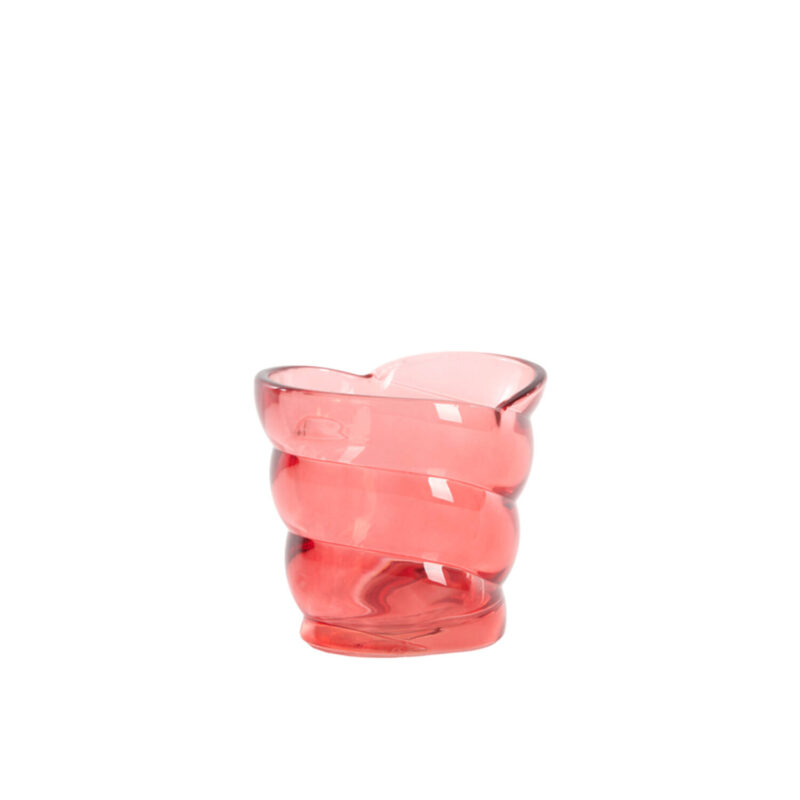 Waxinelichthouder rood/roze - H9 cm