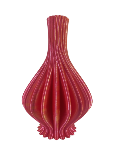 3D geprinte vaas Monoseras - goud/roze - H60 cm