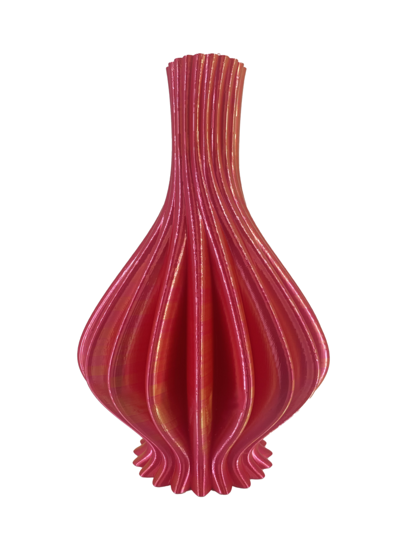 3D geprinte vaas Monoseras - goud/roze - H60 cm