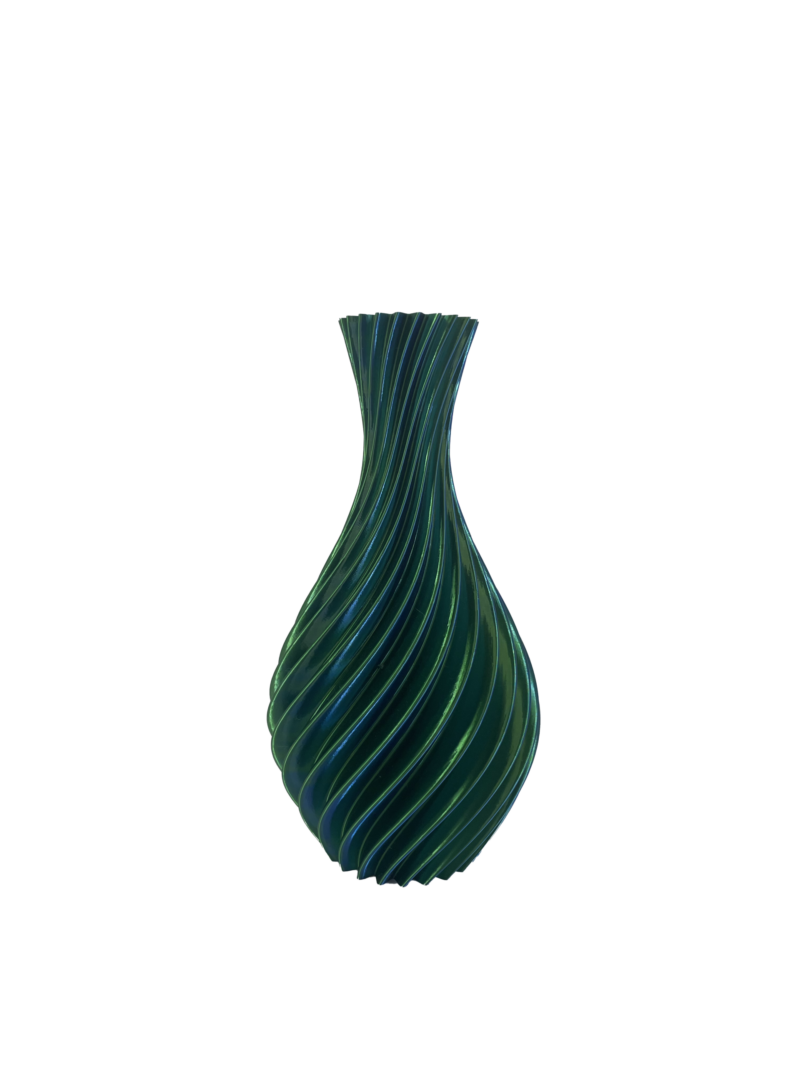 3D geprinte vaas Oxyrthina - groen/blauw - H35 cm