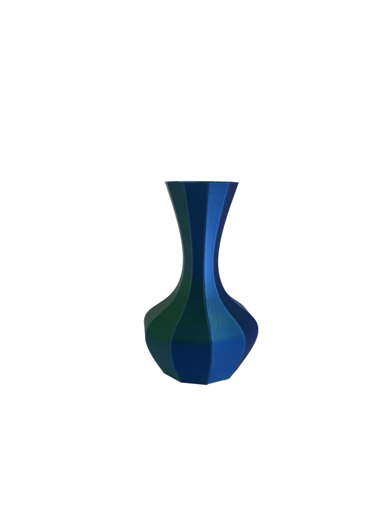 3D geprinte vaas Lefona - groen/blauw - H20 cm