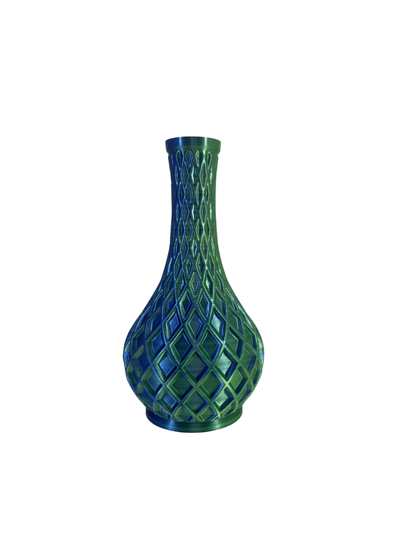 3D geprinte vaas Rudis - groen/blauw/paars - H30 cm