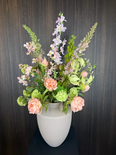 zijdenbloemen boeket pastel