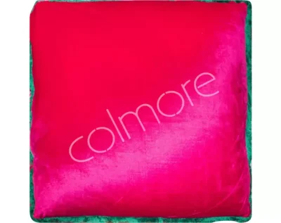 Kussen met franjes fuchsia licht groen - 60x60 cm
