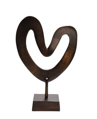 Ornament hart - brons- H37 cm