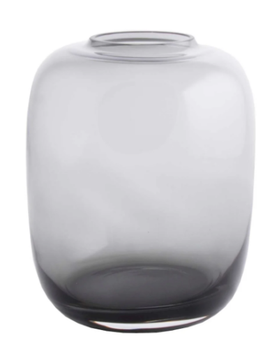 Glazen vaas grijs smoked grey- H24 cm