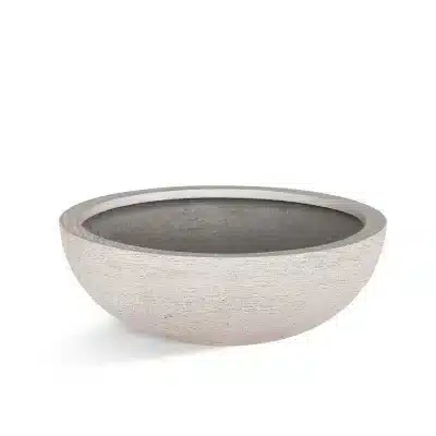 Bloempot Terreno schaal - zand - H18 cm