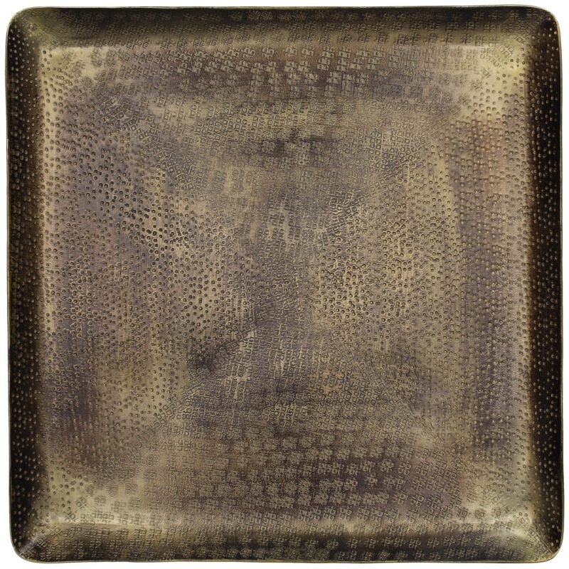 Schaal vierkant bruin/goud – 54x54 cm