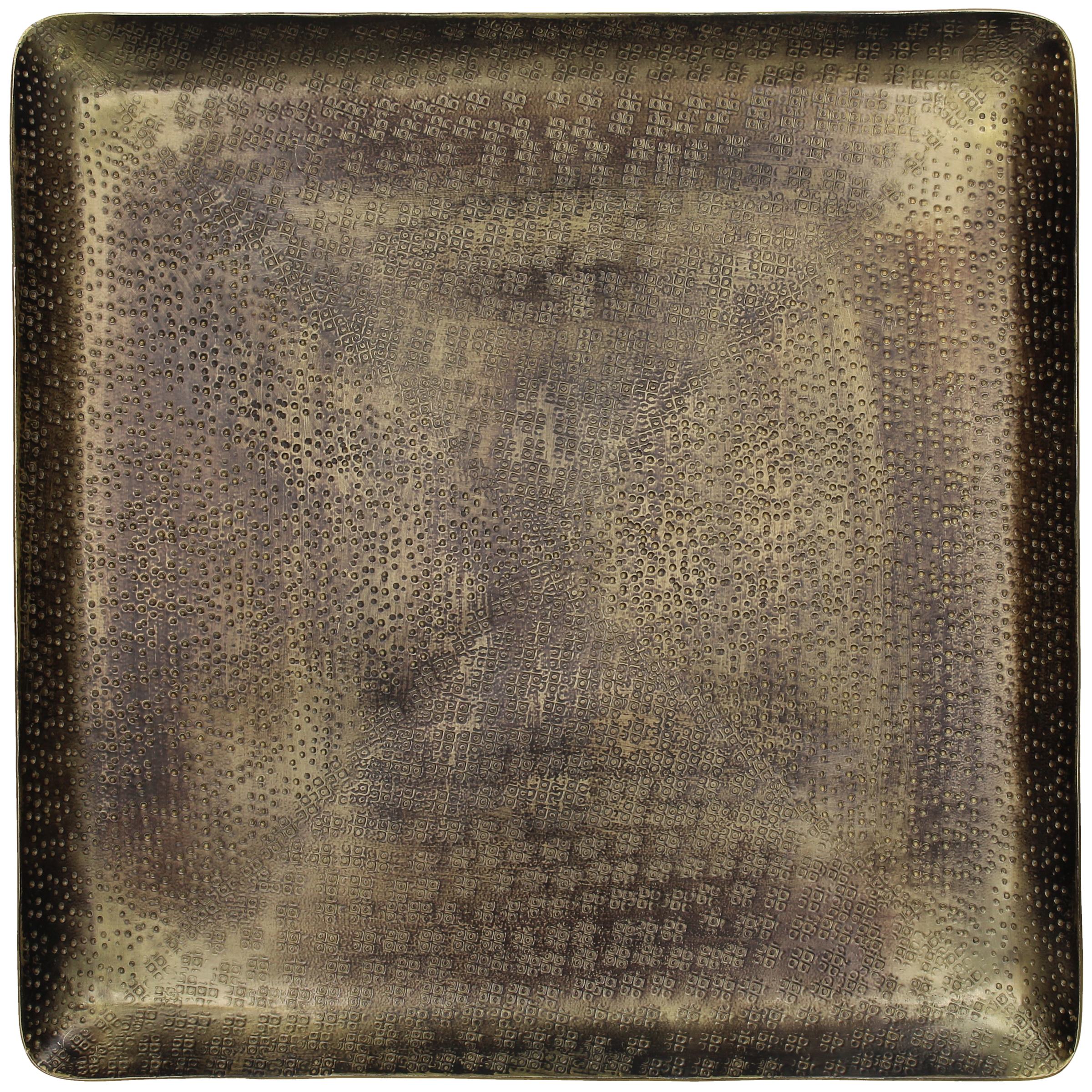 Schaal vierkant bruin/goud – 54x54 cm