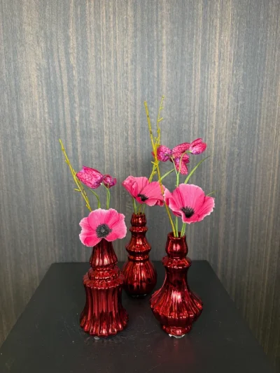 Zijden bloemen boeketjes Manon - inclusief vaasjes