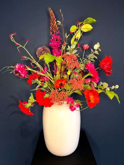 rood zijdenbloemen boeket