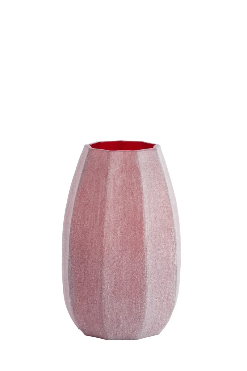 Vaas bradley glas roze - H38 cm