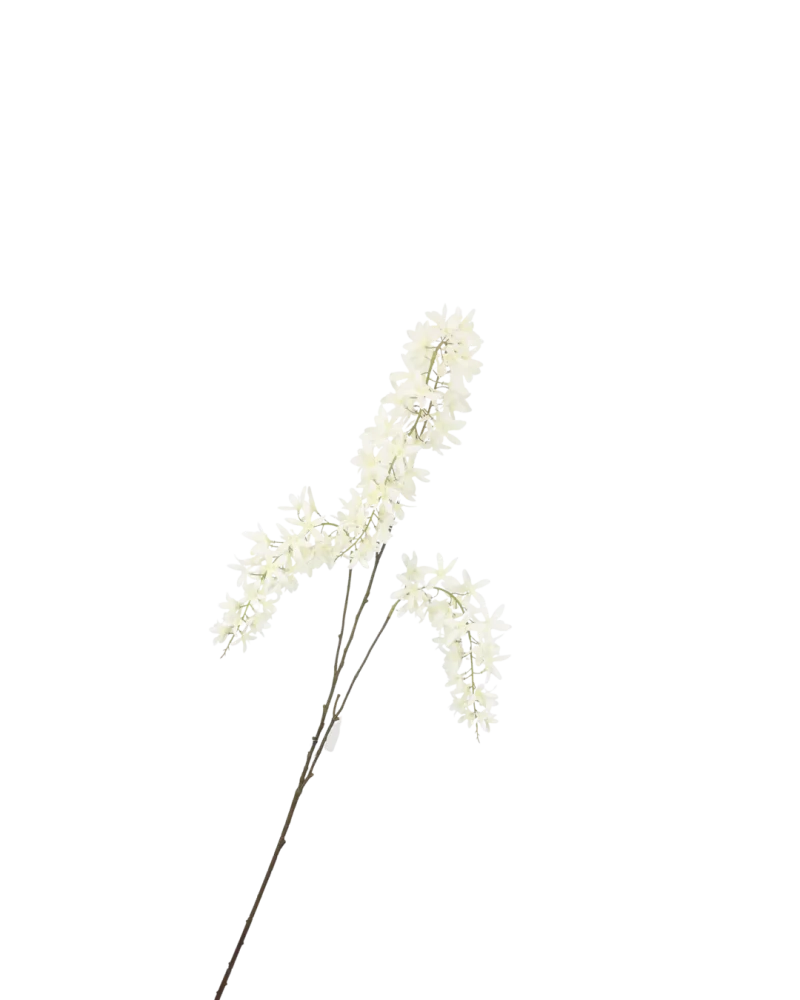 kunstbloem wisteria tak wit creme  blauwe regen - H110 cm