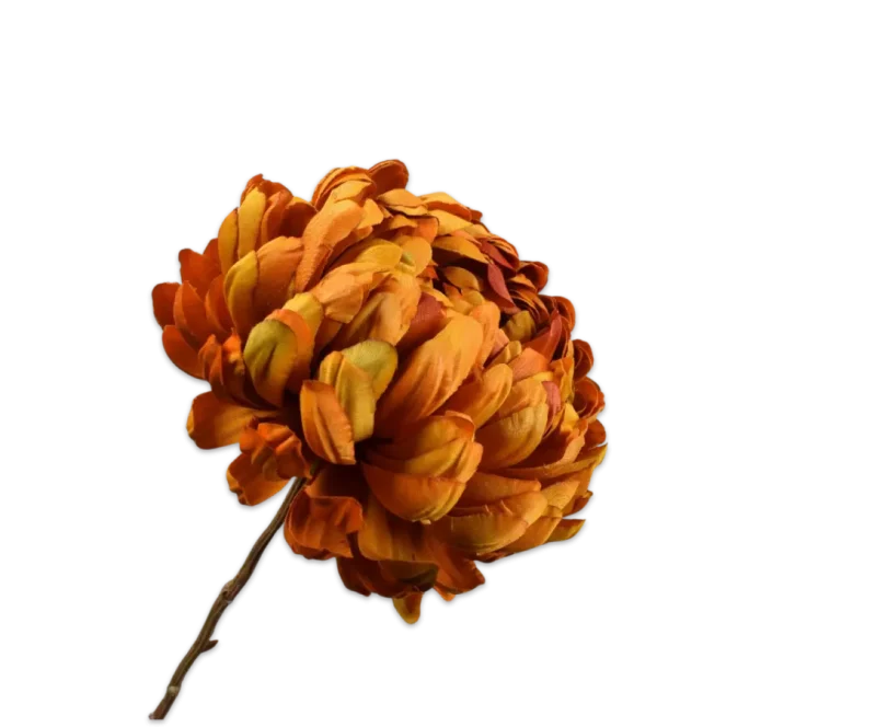 Chrysant oranje rood - Silk-ka - H76 cm