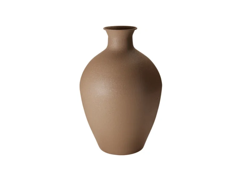 Vaas metaal bruin H46 cm