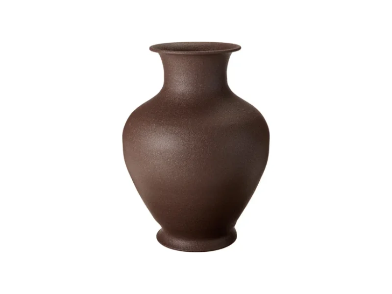 Vaas metaal donkerbruin H31 cm