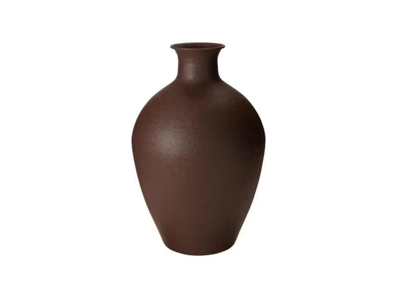 Vaas metaal donkerbruin H46 cm
